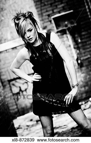 Stock Photo - Portrait of a young women, fashion. Fotosearch
