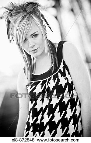 Stock Photo - Portrait of a young women, fashion. Fotosearch