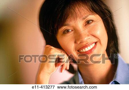 Stock Photo - Portrait of Asian woman. Fotosearch