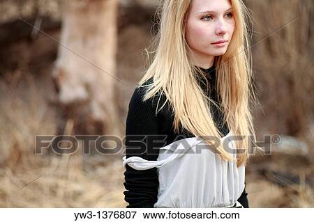 Portrait of beautiful woman in autumn View Large Photo Image Stock Photo - Portrait of beautiful woman in autumn. Fotosearch