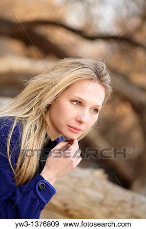 Portrait of beautiful woman in autumn View Large Photo Image Stock Photo - Portrait of beautiful woman in autumn. Fotosearch