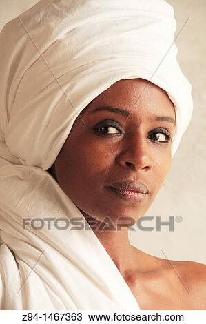 Stock Image - Portrait of black woman. Fotosearch