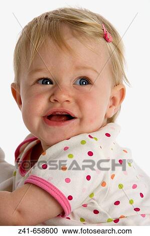 Stock Image - Portrait of blond little girl. Fotosearch