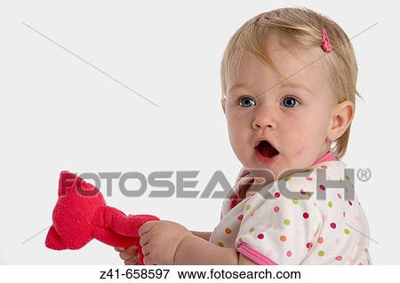 Portrait of blond little girl View Large Photo Image Stock Photo - Portrait of blond little girl. Fotosearch