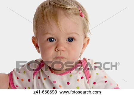 Portrait of blond little girl View Large Photo Image Stock Photo - Portrait of blond little girl. Fotosearch