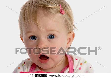 Portrait of blond little girl View Large Photo Image Stock Photo - Portrait of blond little girl. Fotosearch
