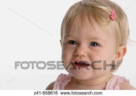 Portrait of blond little girl View Large Photo Image Stock Photograph - Portrait of blond little girl. Fotosearch