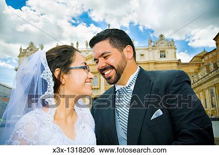 Portrait of bride and groom in front of Saint Peter's square Vatican Rome Italy View Large Photo Image Stock Photograph - Portrait of bride and groom in front of Saint Peter's square Vatican Rome Italy. Fotosearch
