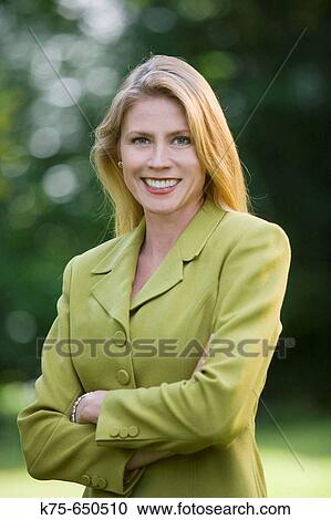 Stock Image - portrait of businesswoman outdoors. Fotosearch