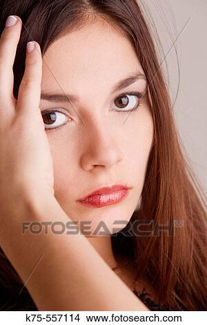 Portrait of caucasian-hispanic woman in her twenties. View Large Photo Image Picture - Portrait of caucasian-hispanic woman in her twenties.. Fotosearch