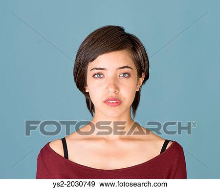 Portrait of confident and natural young multiracial woman. 1015 View Large Photo Image Stock Photo - Portrait of confident and natural young multiracial woman. 1015. Fotosearch