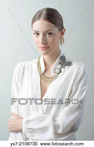Stock Image - Portrait of elegant woman.. Fotosearch