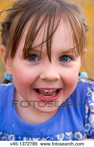 Stock Photography - Portrait of four years old girl.. Fotosearch