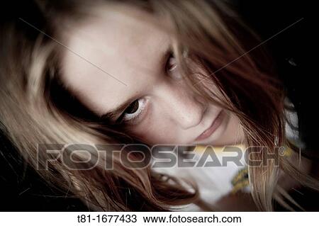 Stock Image - Portrait of girl. Fotosearch