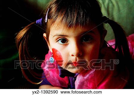 Portrait of girl with pigtails View Large Photo Image Stock Image - Portrait of girl with pigtails. Fotosearch
