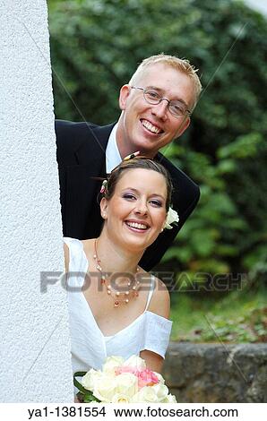 Portrait of happy couple during their marriage, France View Large Photo Image Picture - Portrait of happy couple during their marriage, France. Fotosearch