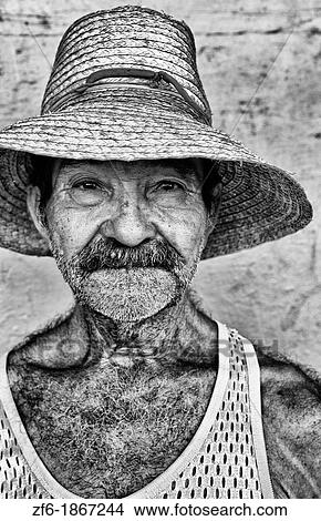Portrait of local man with straw hat character in Havana Cuba View Large Photo Image Picture - Portrait of local man with straw hat character in Havana Cuba. Fotosearch