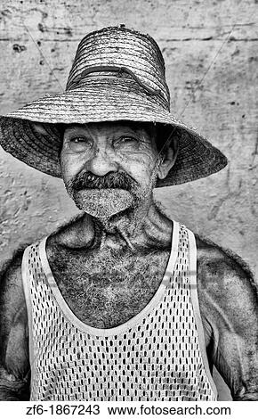 Portrait of local man with straw hat character in Havana Cuba View Large Photo Image Stock Image - Portrait of local man with straw hat character in Havana Cuba. Fotosearch