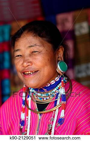 Portrait of Longear Kayo woman, Mae Hong Son, Thailand, Southeast Asia. View Large Photo Image Stock Image - Portrait of Longear Kayo woman, Mae Hong Son, Thailand, Southeast Asia.. Fotosearch