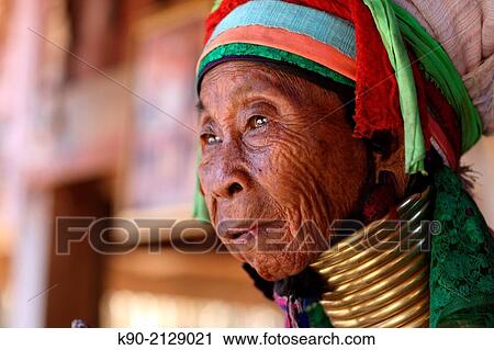 Portrait of Longneck Karen woman, Mae Hong Son, Thailand, Southeast Asia. View Large Photo Image Stock Image - Portrait of Longneck Karen woman, Mae Hong Son, Thailand, Southeast Asia.. Fotosearch