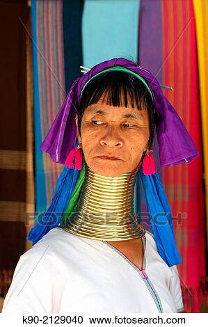 Portrait of Longneck Karen woman, Mae Hong Son, Thailand, Southeast Asia. View Large Photo Image Stock Image - Portrait of Longneck Karen woman, Mae Hong Son, Thailand, Southeast Asia.. Fotosearch