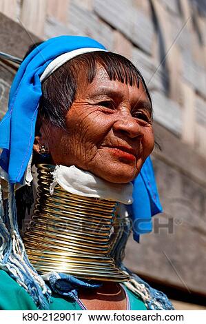 Portrait of Longneck Karen woman, Mae Hong Son, Thailand, Southeast Asia. View Large Photo Image Stock Photo - Portrait of Longneck Karen woman, Mae Hong Son, Thailand, Southeast Asia.. Fotosearch
