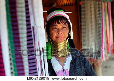 Portrait of Longneck Karen woman, Mae Hong Son, Thailand, Southeast Asia. View Large Photo Image Stock Photo - Portrait of Longneck Karen woman, Mae Hong Son, Thailand, Southeast Asia.. Fotosearch