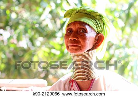 Portrait of Longneck Karen woman, Mae Hong Son, Thailand, Southeast Asia. View Large Photo Image Stock Photograph - Portrait of Longneck Karen woman, Mae Hong Son, Thailand, Southeast Asia.. Fotosearch