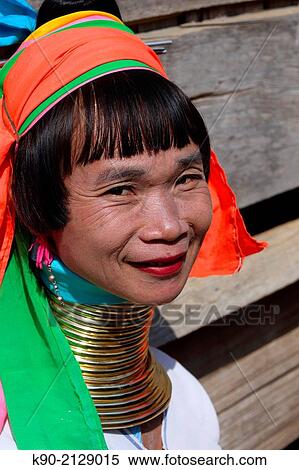 Portrait of Longneck Karen woman, Mae Hong Son, Thailand, Southeast Asia. View Large Photo Image Stock Photography - Portrait of Longneck Karen woman, Mae Hong Son, Thailand, Southeast Asia.. Fotosearch