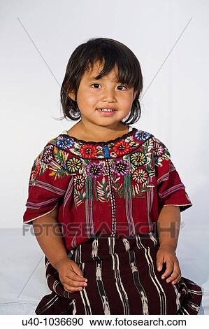 Stock Image - Portrait of Mayan girl. Fotosearch