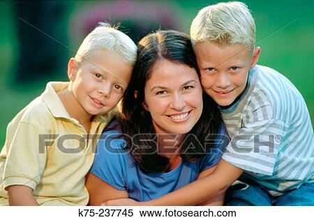 Portrait of mom and her sons View Large Photo Image Stock Photography - Portrait of mom and her sons. Fotosearch