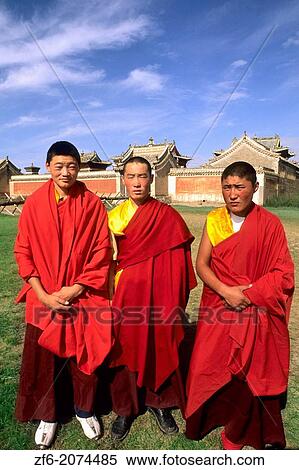 Portrait of Monks at Erdene Zuu Monastery 1586 in Mongolia. View Large Photo Image Stock Photography - Portrait of Monks at Erdene Zuu Monastery 1586 in Mongolia.. Fotosearch