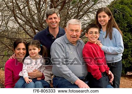 Portrait of multi generational family View Large Photo Image Stock Image - Portrait of multi generational family. Fotosearch