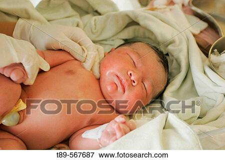 Portrait of new born baby View Large Photo Image Stock Photo - Portrait of new born baby. Fotosearch