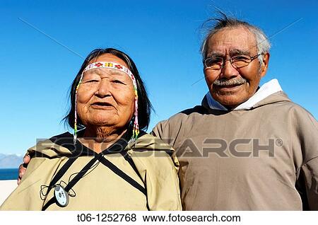 Portrait of old Inuit couple, Pond Inlet village, Baffin Island, Nunavut, Canada View Large Photo Image Stock Photo - Portrait of old Inuit couple, Pond Inlet village, Baffin Island, Nunavut, Canada. Fotosearch