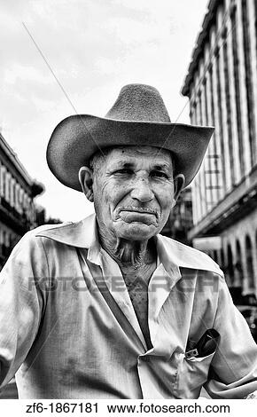 Portrait of old man in cowboy hat in central Havana Habana Cuba View Large Photo Image Stock Image - Portrait of old man in cowboy hat in central Havana Habana Cuba. Fotosearch