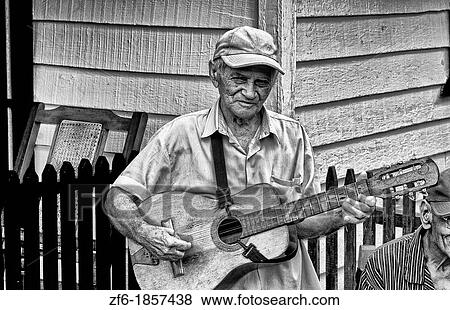 Stock Photo - Portrait of old man musican singer in Sierra del Rosario in Cuba. Fotosearch
