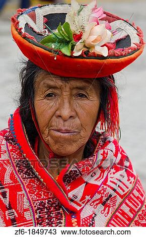 Portrait of older lady with traditional dress in small town of Pisaq Peru South America View Large Photo Image Stock Image - Portrait of older lady with traditional dress in small town of Pisaq Peru South America. Fotosearch