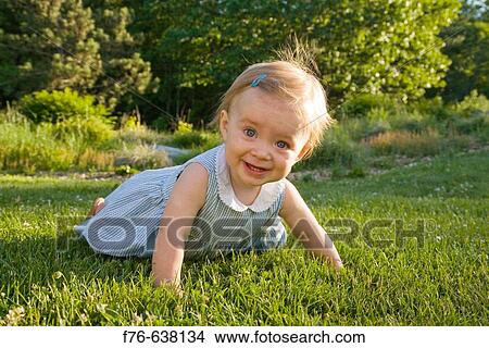 Picture - Portrait of one year old girl. Fotosearch