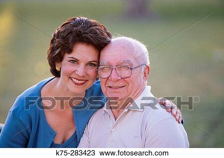 Portrait of senior and his daughter View Large Photo Image Stock Image - Portrait of senior and his daughter. Fotosearch