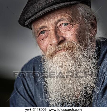 Portrait of senior man with a beard. View Large Photo Image Stock Photograph - Portrait of senior man with a beard.. Fotosearch