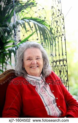 Stock Image - Portrait of senior woman. Fotosearch