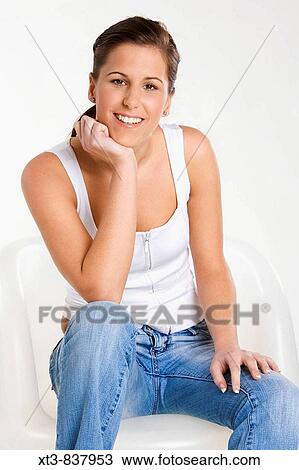 portrait of sitting woman View Large Photo Image Stock Image - portrait of sitting woman. Fotosearch