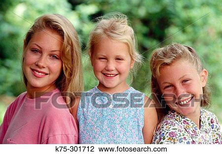 Portrait of three sisters View Large Photo Image Stock Image - Portrait of three sisters. Fotosearch