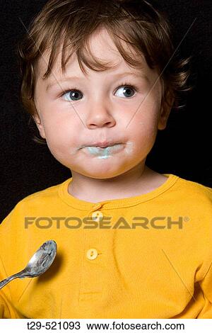 Stock Image - Portrait of toddler. Fotosearch