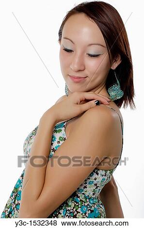 Stock Photo - Portrait of young asian woman. Fotosearch