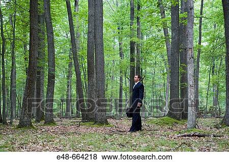 Portrait of young businessman in forest with briefcase View Large Photo Image Stock Photo - Portrait of young businessman in forest with briefcase. Fotosearch