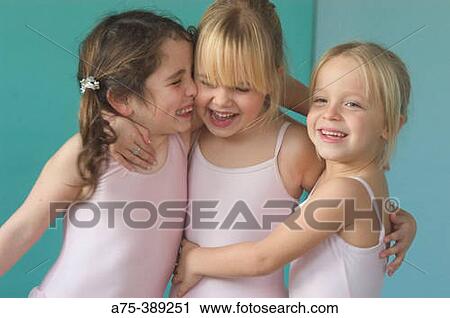 Stock Image - Portrait of Young Girls in Dance Costumes. Fotosearch
