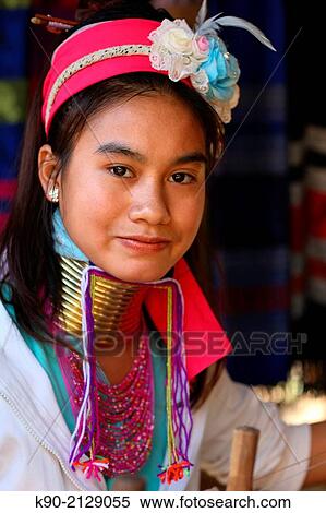 Portrait of young longneck Karen woman, Mae Hong Son, Thailand, Southeast Asia. View Large Photo Image Stock Photography - Portrait of young longneck Karen woman, Mae Hong Son, Thailand, Southeast Asia.. Fotosearch