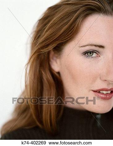 portrait of young woman, cropped View Large Photo Image Stock Photo - portrait of young woman, cropped. Fotosearch